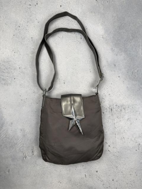MUGLER Vintage Mugler Star Logo Nylon Shoulder Bag Grey Crossbody