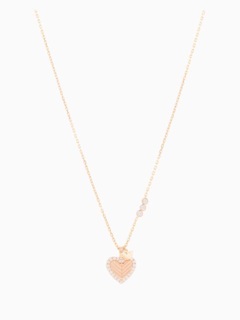 EMPORIO ARMANI ROSE GOLD-TONE STERLING SILVER PENDANT NECKLACE
