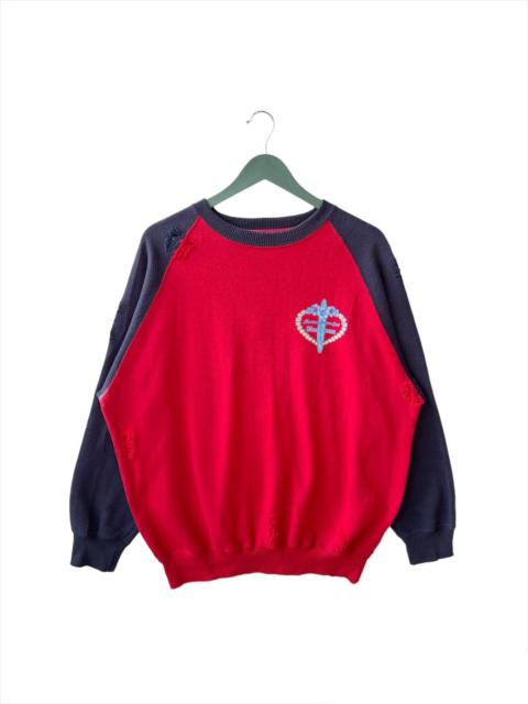 Other Designers Vintage Blue Ocean Distress Two Tones Sweatshirt