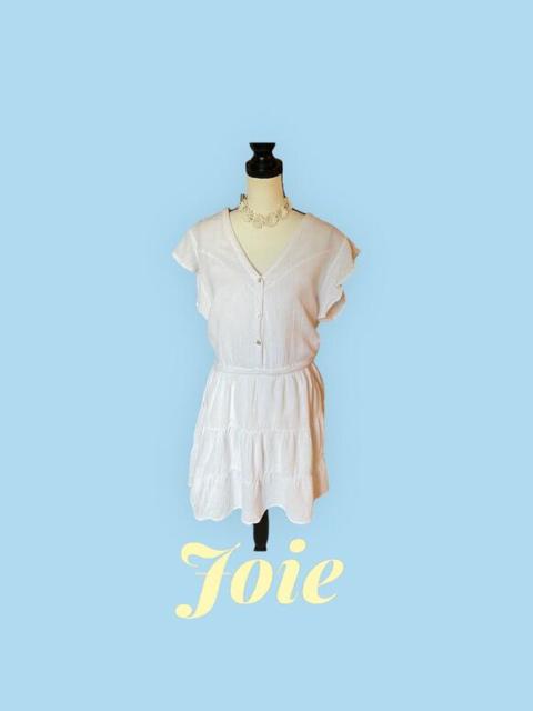 Joie WOMENS White Cotton Gauze Babydoll Short Sleeve Cotton Mini Dress XL 14 16