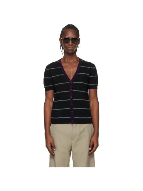 Dries Van Noten Black Striped Cardigan