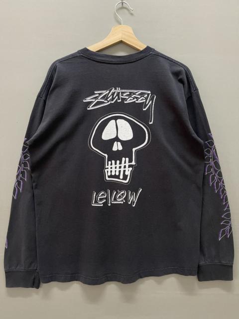 Other Designers Vintage Rare Stussy x Lellow Skulls Sun Faded Ls T-shirt