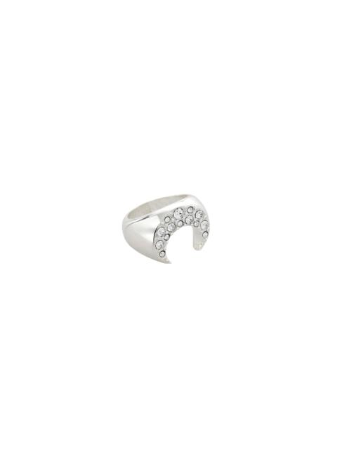 Marine Serre Swarovski Crystal Silver Plated Moon Ring