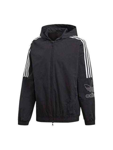 adidas adidas originals Casual Zipper Hooded Jacket Black EB4086