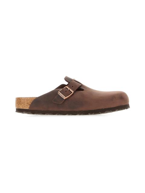 Chocolate Leather Boston Sandals