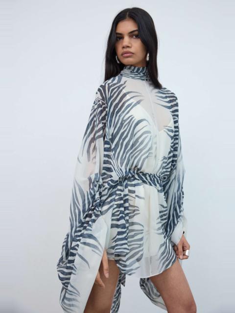De La Vali NILA MINI DRESS IN ZEBRA PRINT CHIFFON