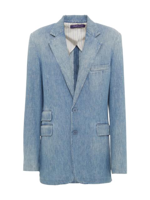 Russel Relaxed Cotton Denim Blazer light blue