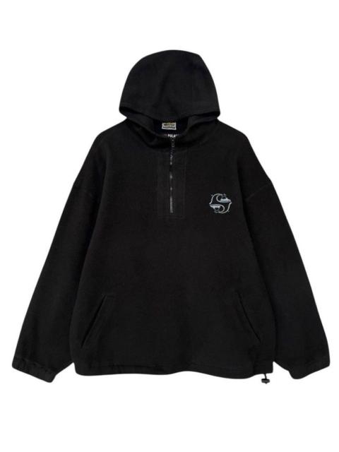 Other Designers Vintage 90s Quiksilver Half Zip Black Fleece Hoodie