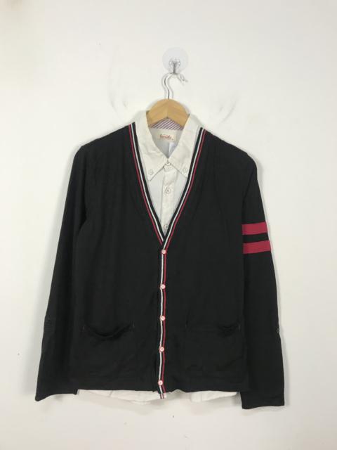 Other Designers Japanese Brand - Durante Shirt Collar Two Pieces Knit Cardigan #2860
