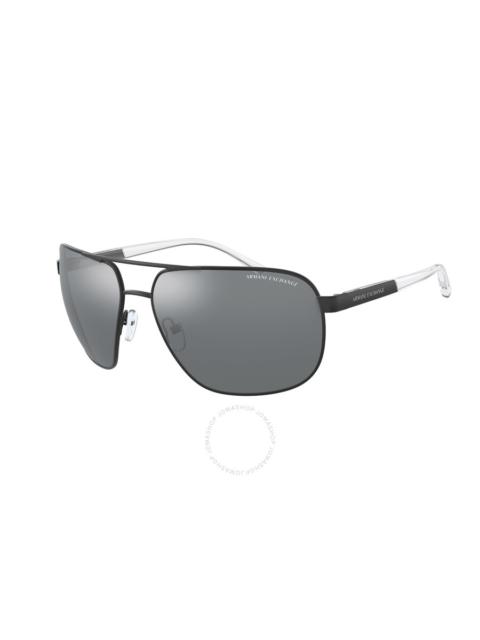 Armani Exchange - Armani Exchange Grey Mirror Navigator Men's Sunglasses AX2040S 60006G 64
