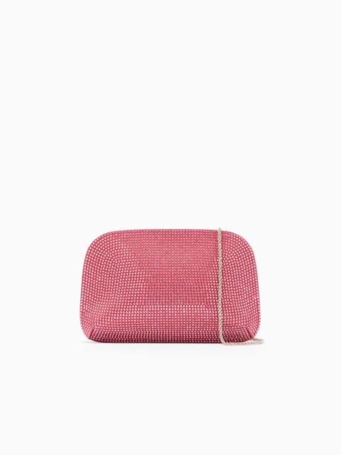 GIORGIO ARMANI LA PRIMA SATIN AND RHINESTONE CLUTCH BAG