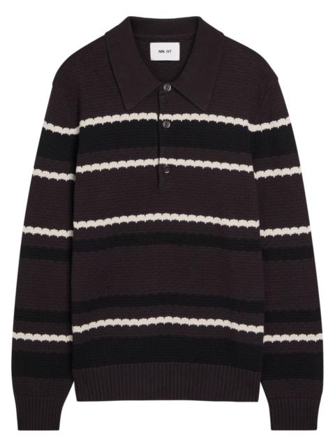 NN07 NN07 Alfie Striped Cotton Polo Jumper