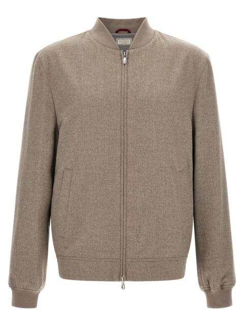 Brunello Cucinelli Brunello Cucinelli Men Light Flannel Bomber Jacket
