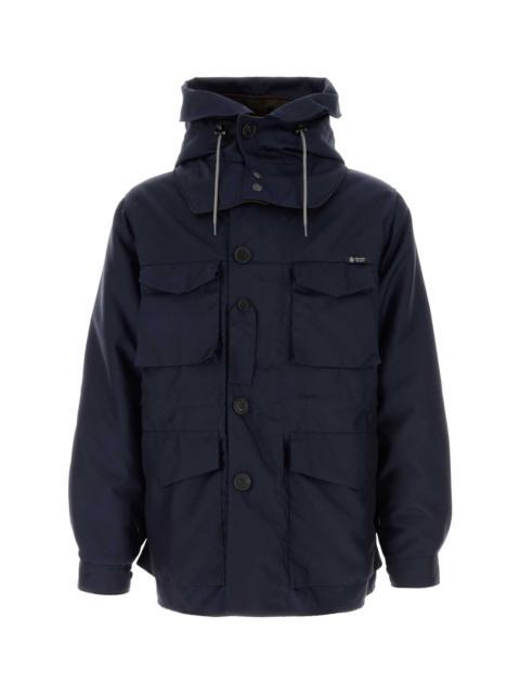 Prada Prada Men Navy Blue Wool Blend Jacket