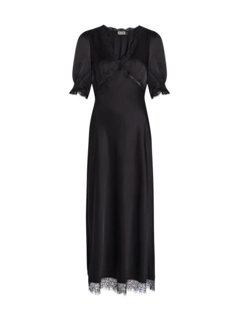 RIXO Rixo Annina Lace-embellished Satin Midi Dress