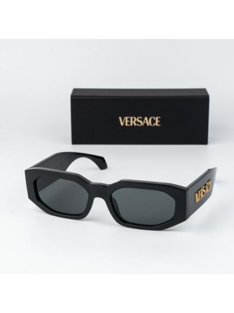 VERSACE Versace Men Sunglasses Black Grey Rectangle VE4489U GB1/87 NEW AUTHENTIC