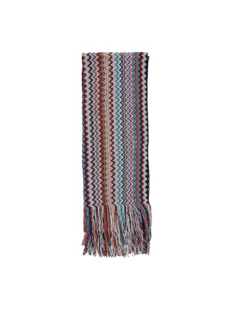 Missoni Multicolor Rectangular Scarf With Chevron Motif In Viscose Blend Woman