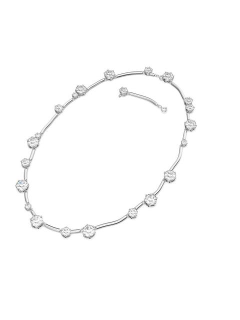 Other Designers Swarovski White Constella Rhodium Plated Mixed Round Cuts Necklace