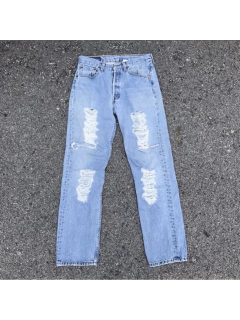 Vintage 90s Levis 501 Distressed Denim Lightwash Cobain