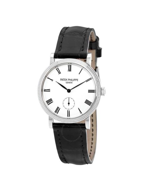 Pre-owned Patek Philippe Calatrava 31mm Hand Wind White Dial Ladies Watch 7119G