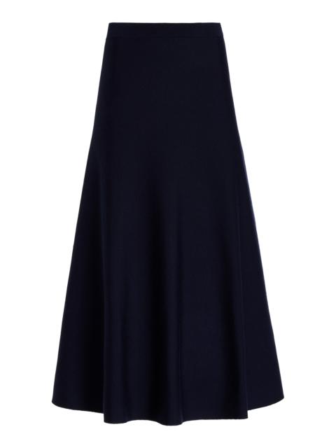 GABRIELA HEARST Freddie Skirt in Dark Navy Cashmere Wool