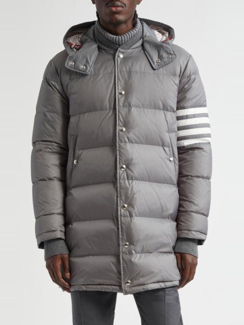 Thom Browne Thom Browne 4-Bar Down Hooded Coat in Medium Grey at Nordstrom