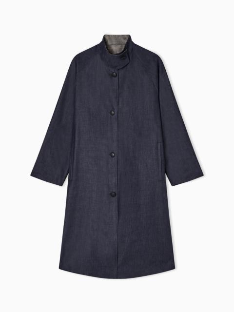 EMPORIO ARMANI LIGHTWEIGHT COTTON DENIM COAT