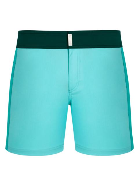 Vilebrequin Men Stretch Swim Trunks Flat Belt Color Block