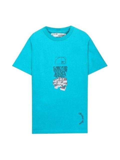 Off-White Off-White Alphabet Printing Short Sleeve Blue OMAA027R201850053901