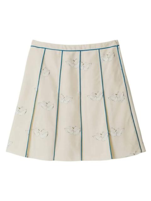 Burberry Burberry Silk Swan Pleated Skirt