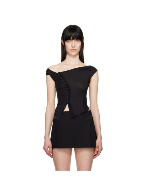 HYEIN SEO SSENSE Exclusive Black Cross Stitch Top