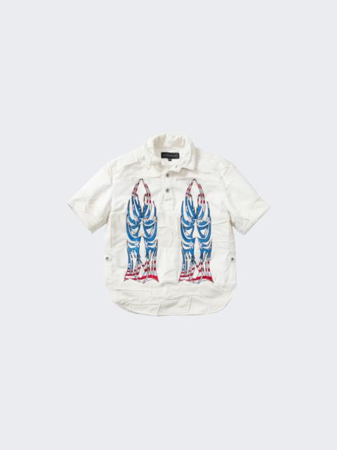 WHO DECIDES WAR Glory Winged Polo Shirt Cream