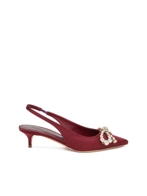 GIAMBATTISTA VALLI 40mm crystal-embellished slingback pumps