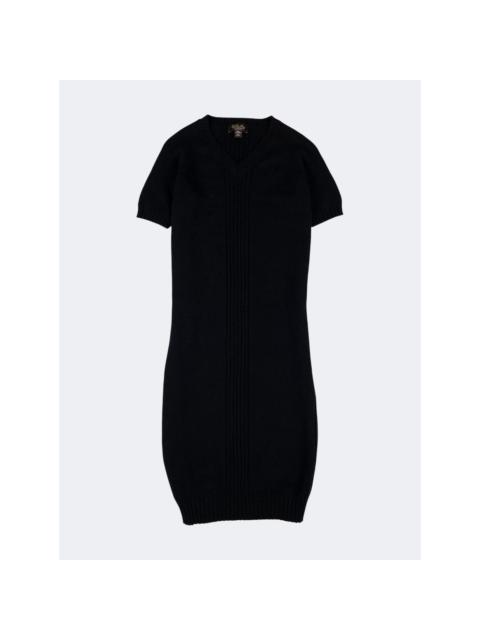 Loro Piana Ribbed Knit Short Sleeved Dress