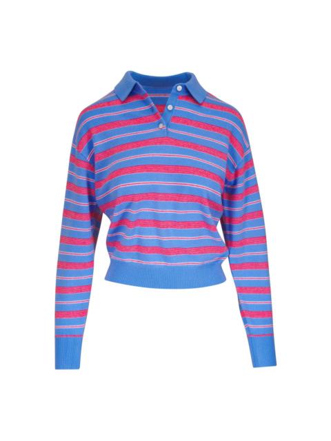 striped polo sweater