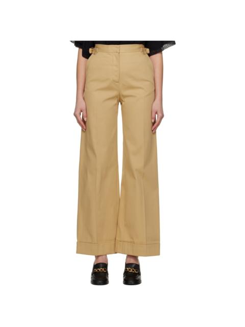 See by Chloé Brown Wide Cuffed Trousers