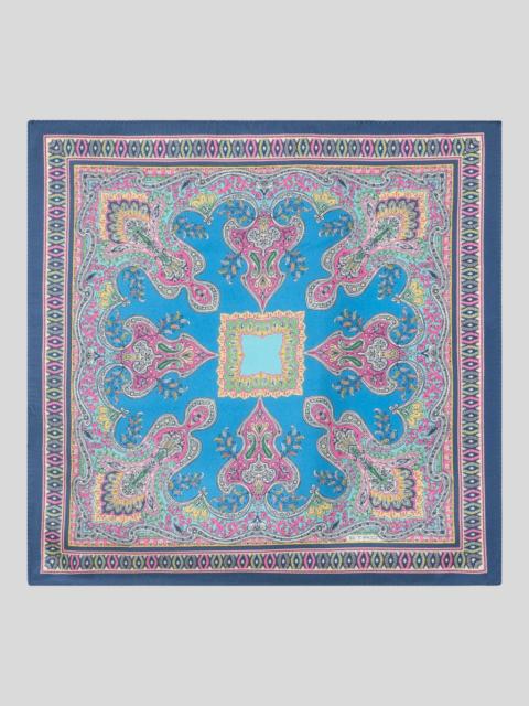 Etro SILK POCKET SQUARE WITH FLORAL PAISLEY MOTIF