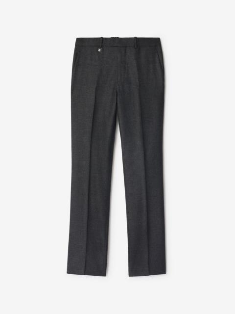 Burberry Check Wool Cashmere Tailored Trousers