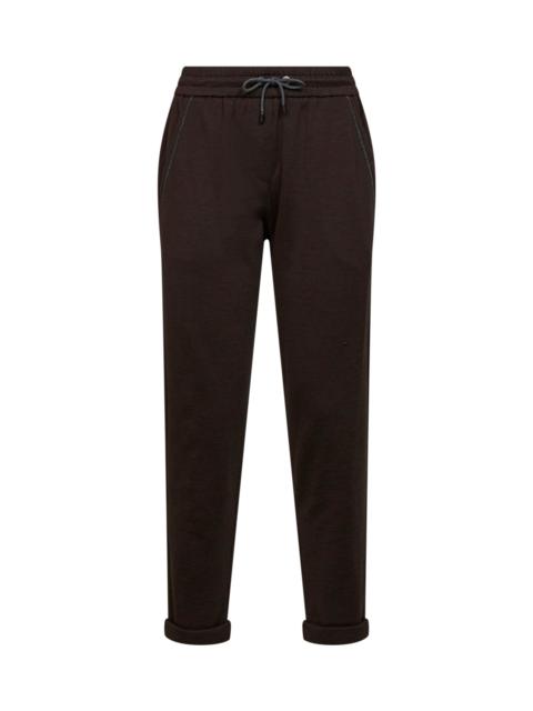 Brunello Cucinelli Brunello Cucinelli Women Brown Shiny Pocket Detail Trousers