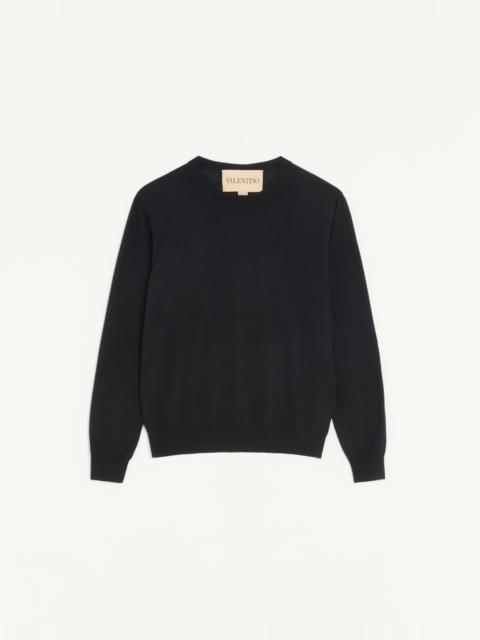 Valentino VALENTINO WOOL JUMPER WITH VLOGO EMBROIDERY