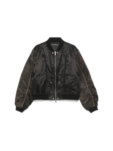 mesh-sleeve bomber jacket