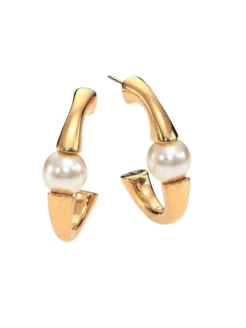 Chloé Darcey Swarovski Pearls Plated Brass Half Hoop Earrings