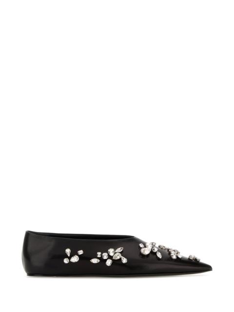 Jil Sander Black leather ballerinas
