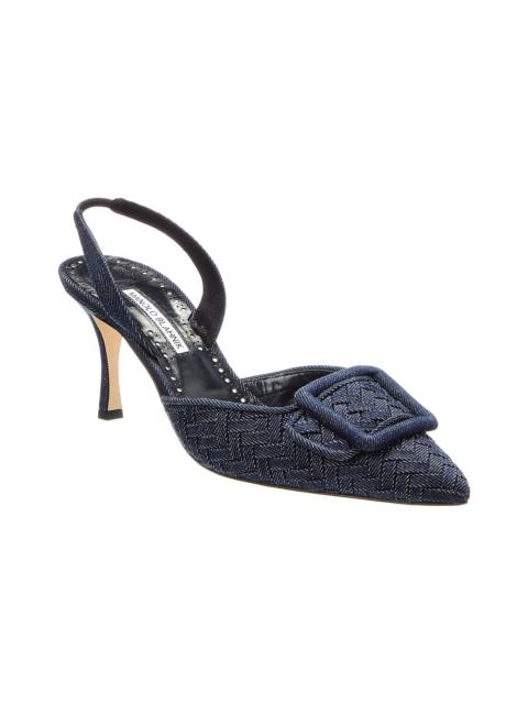 Manolo Blahnik Manolo Blahnik Maysli 95 Denim Slingback Pump