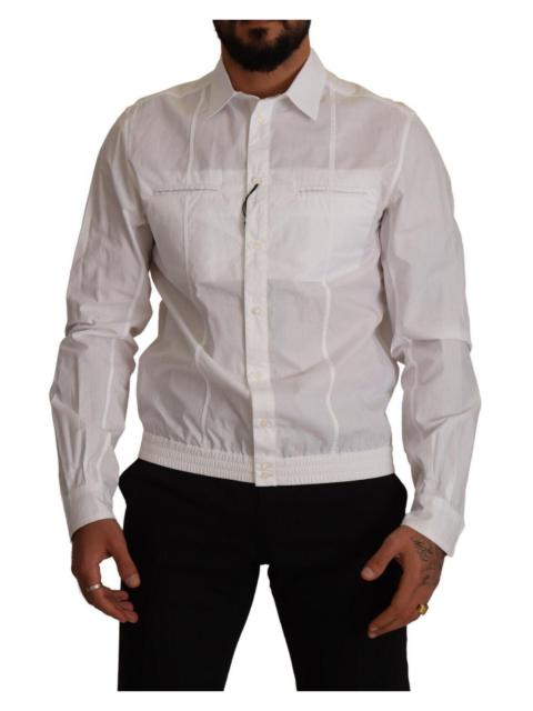 Dolce & Gabbana White Cotton Button Down Men Collared Shirt