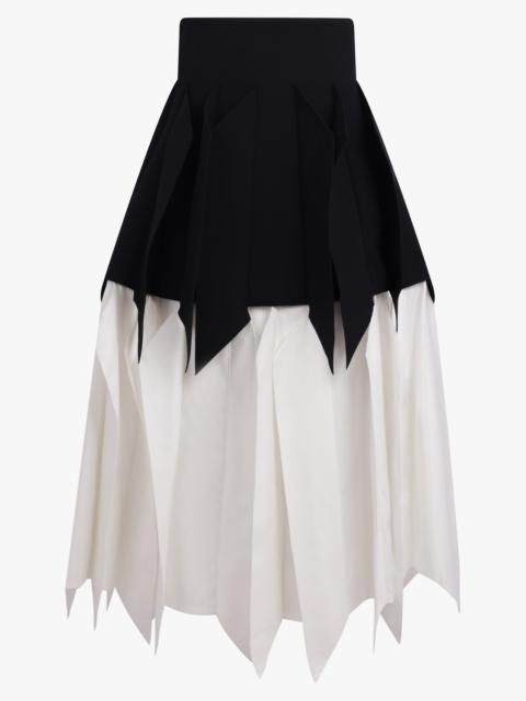 A.W.A.K.E. MODE PANEL APPLIQUE MIDI SKIRT | BLACK/WHITE