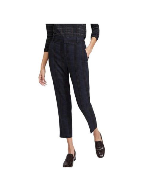 Vince Vince Women's Soft Modern Plaid Tapered Trouser Pants