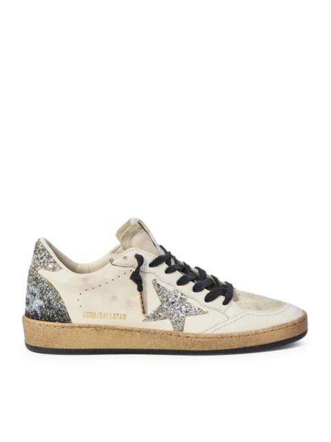 Golden Goose BALL-STAR SNEAKERS IN LEATHER AND GLITTER