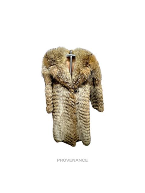 Other Designers Coyote Full-Length Fur Coat - Brown Herringbone