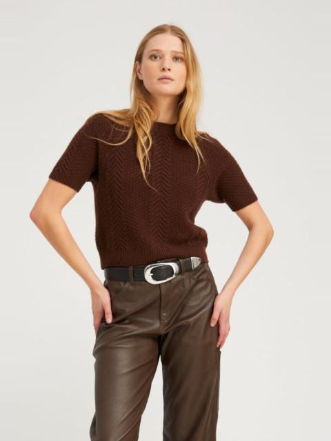 SPRWMN AMERICANO CASHMERE REBEKAH CABLE KNIT SWEATER